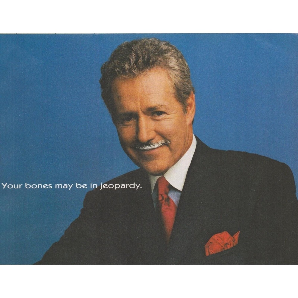 Vintage 1999 Got Milk Print Ad Alex Trebek Y2K Pop Culture Jeopardy Decor